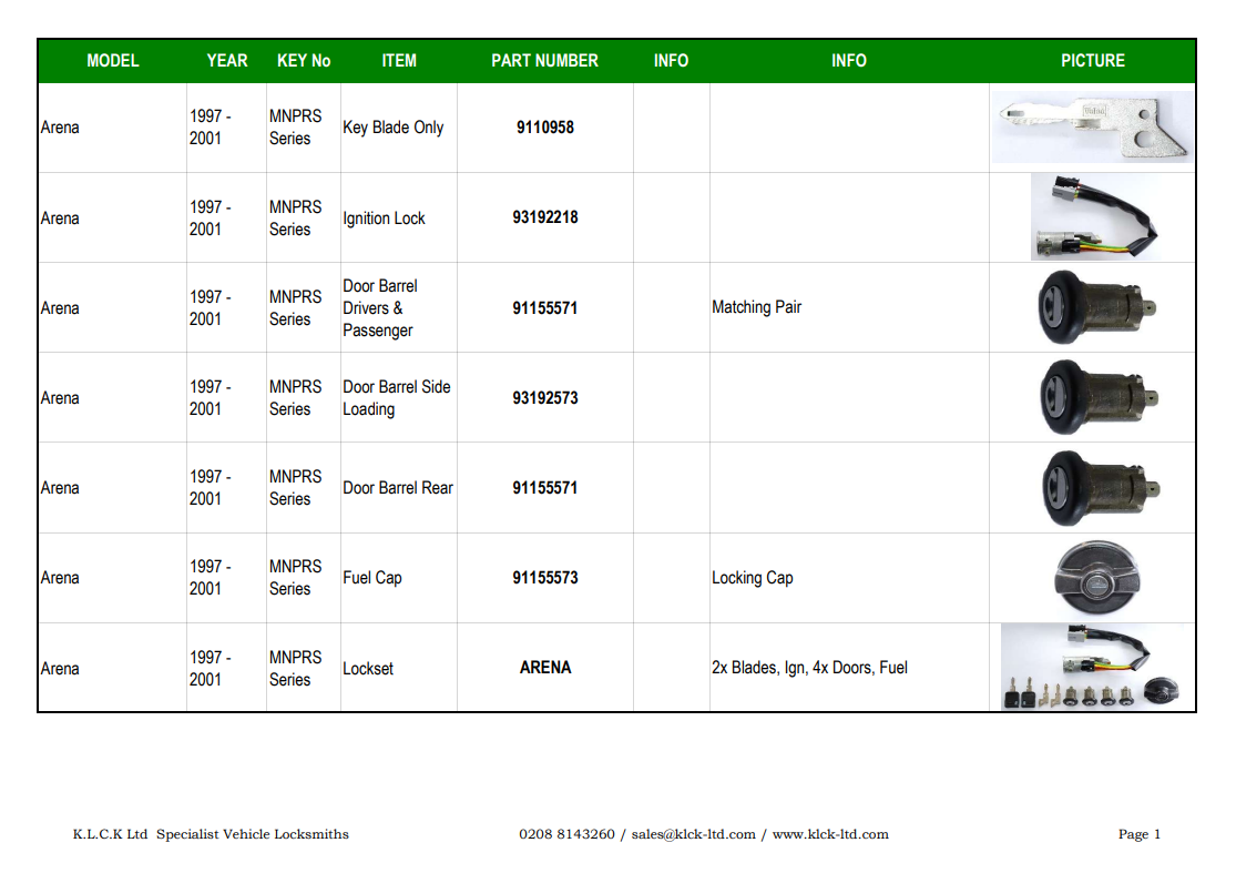 Vauxhall Catalogue Arena 1